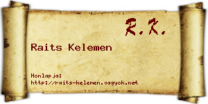 Raits Kelemen névjegykártya